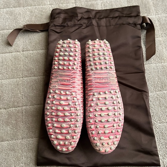 Tod’s Gommino Driving Shoes in Pink Python Leather Size 37 - Picture 6 of 8